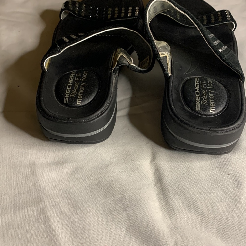 Skechers relaxed fit memory foam 2 Strap w/ rhinestones Sandals women size 7 - Picture 4 of 5